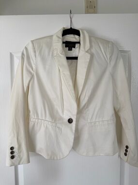 Worthington Cream Single-Button Notch Lapel Blazer